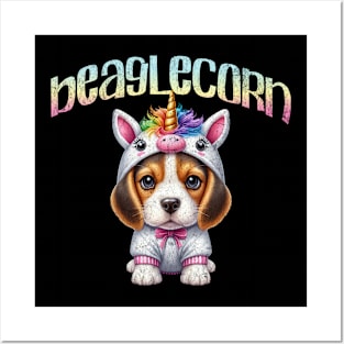 Beaglecorn Kawaii Unicorn Beagle Dog Puppy Pastel Posters and Art